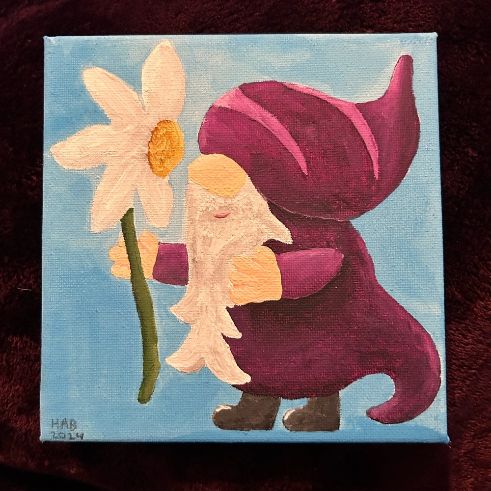 Gnome acrylic painting